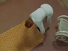 ビッグ戦利品のお母さんブラック コックに乗る