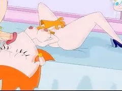 ふしだらな女は、ソファの上にクソ コックを取ります